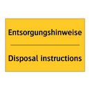 Entsorgungshinweise - Disposal instructions