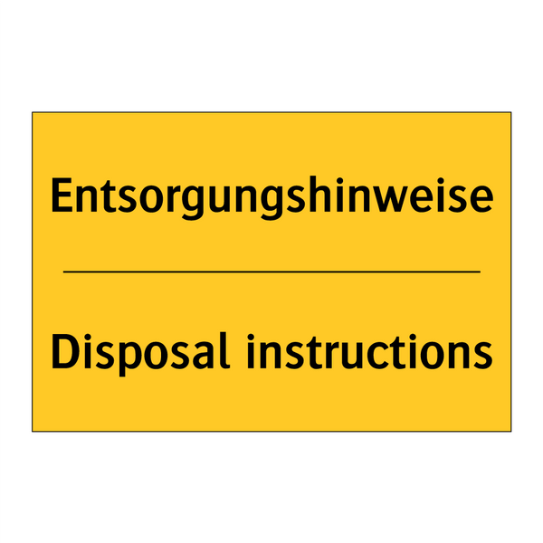 Entsorgungshinweise - Disposal instructions