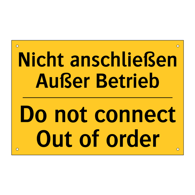 Nicht anschließen Außer Betrieb/.../ - Do not connect Out of order