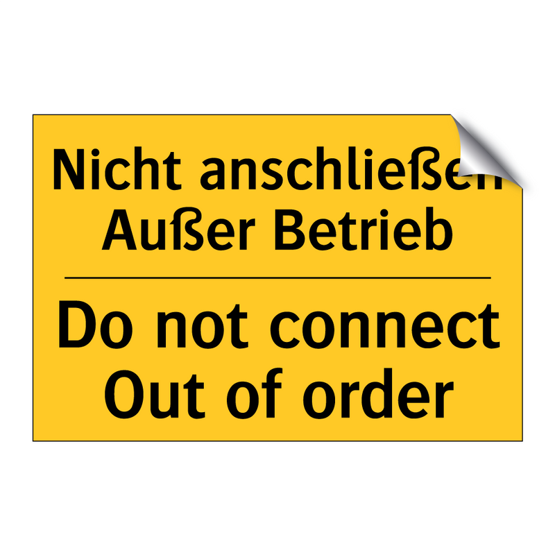 Nicht anschließen Außer Betrieb/.../ - Do not connect Out of order