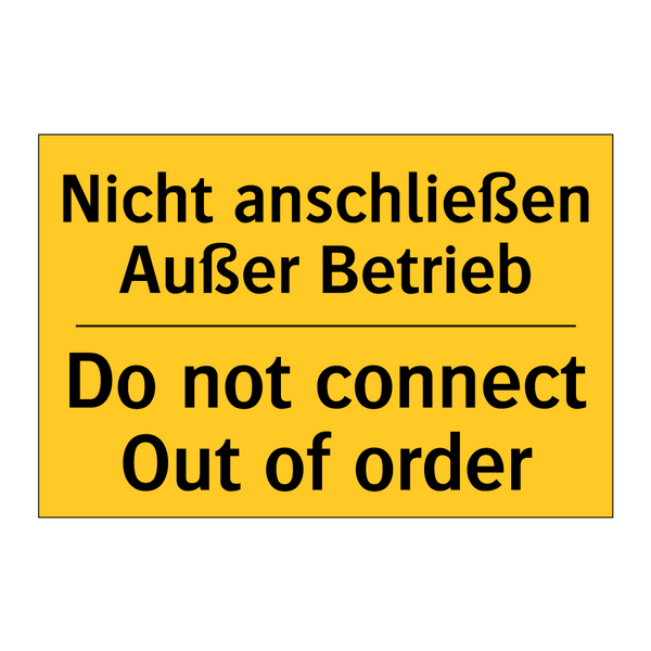 Nicht anschließen Außer Betrieb/.../ - Do not connect Out of order