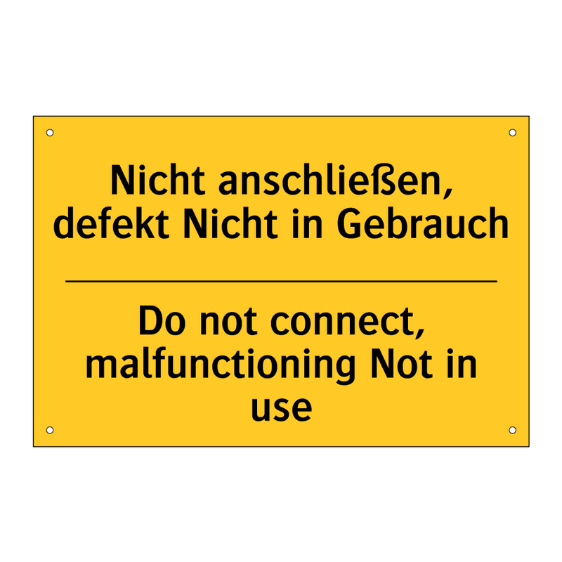 Nicht anschließen, defekt Nicht /.../ - Do not connect, malfunctioning /.../