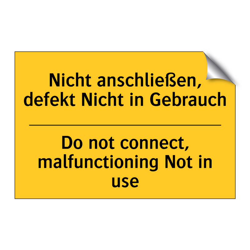 Nicht anschließen, defekt Nicht /.../ - Do not connect, malfunctioning /.../