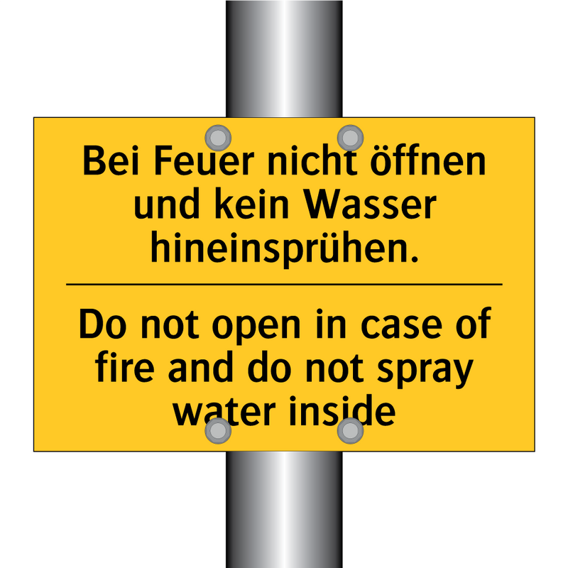 Bei Feuer nicht öffnen und kein /.../ - Do not open in case of fire and /.../