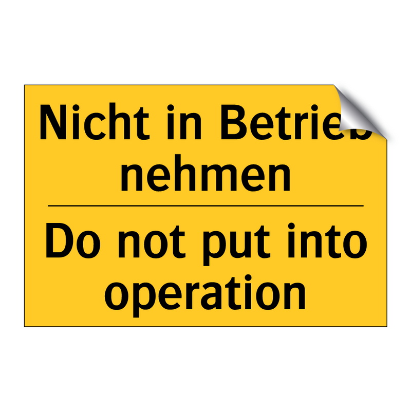 Nicht in Betrieb nehmen - Do not put into operation