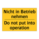 Nicht in Betrieb nehmen - Do not put into operation