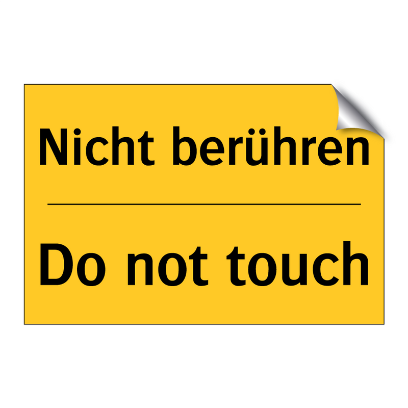 Nicht berühren - Do not touch