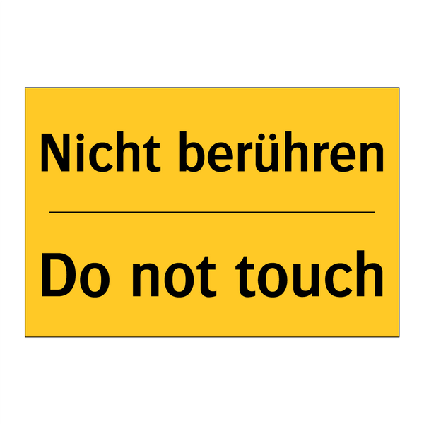 Nicht berühren - Do not touch