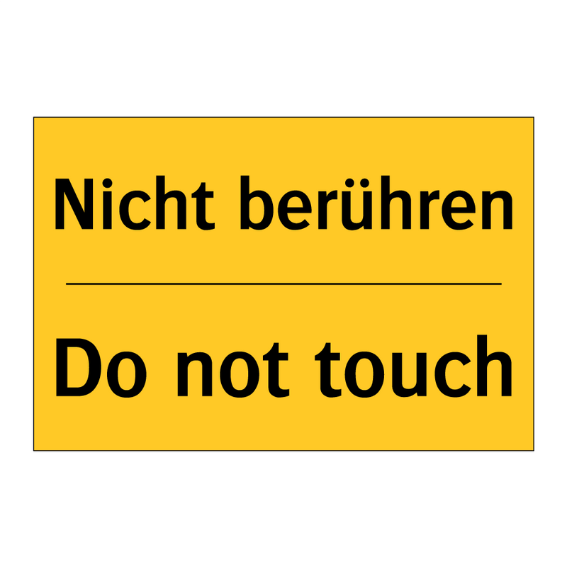 Nicht berühren - Do not touch