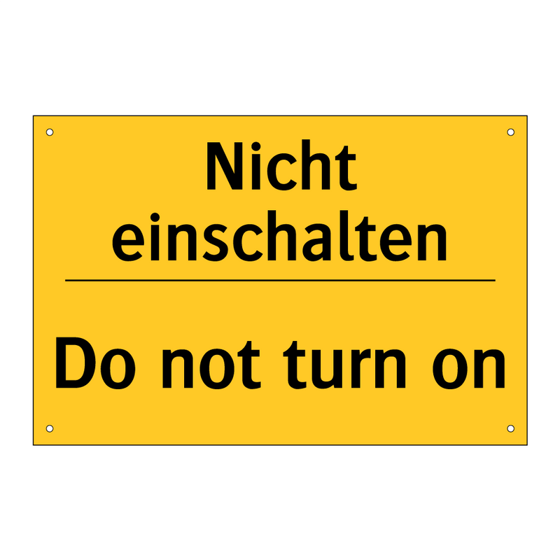 Nicht einschalten - Do not turn on