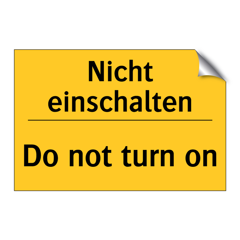 Nicht einschalten - Do not turn on