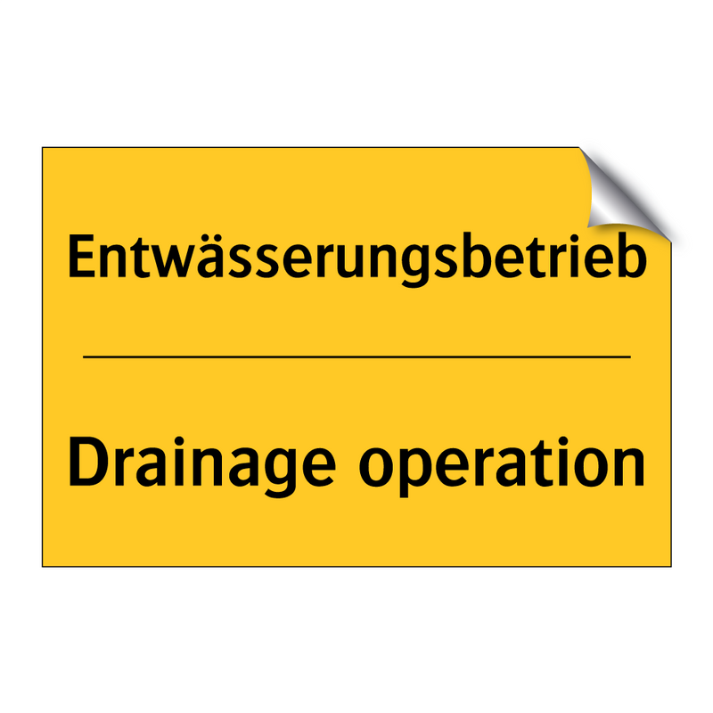 Entwässerungsbetrieb - Drainage operation
