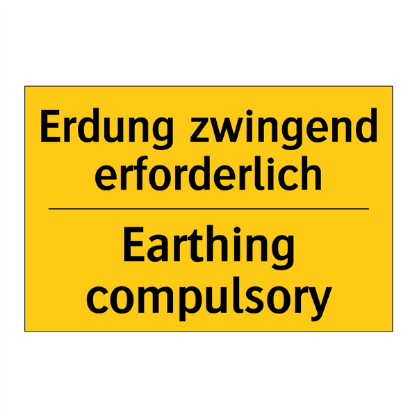 Erdung zwingend erforderlich - Earthing compulsory