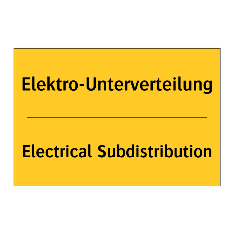 Elektro-Unterverteilung - Electrical Subdistribution