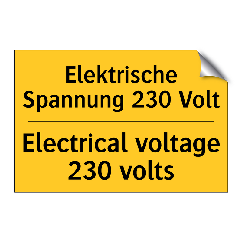 Elektrische Spannung 230 Volt - Electrical voltage 230 volts