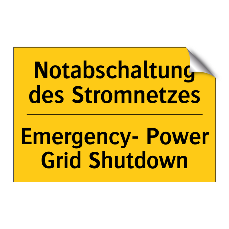 Notabschaltung des Stromnetzes - Emergency- Power Grid Shutdown