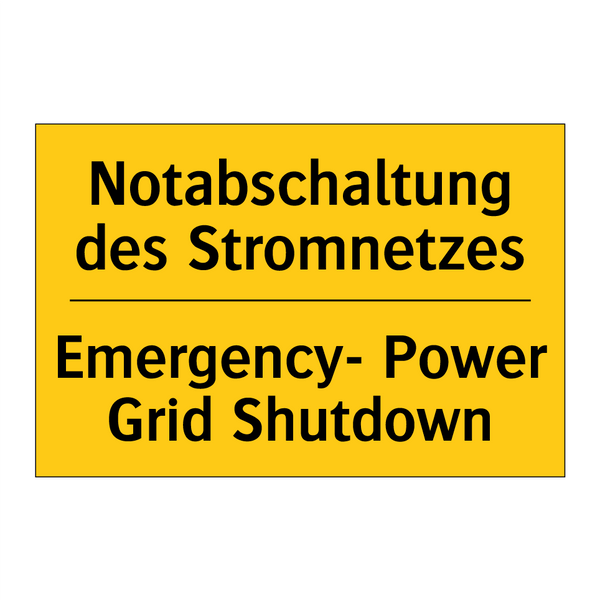 Notabschaltung des Stromnetzes - Emergency- Power Grid Shutdown