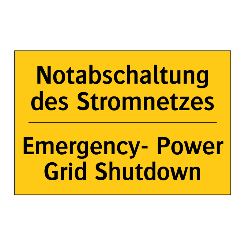 Notabschaltung des Stromnetzes - Emergency- Power Grid Shutdown