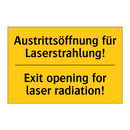Austrittsöffnung für Laserstrahlung!/.../ - Exit opening for laser radiation!/.../