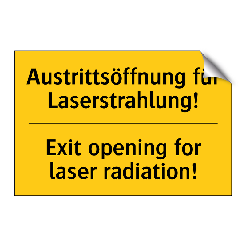 Austrittsöffnung für Laserstrahlung!/.../ - Exit opening for laser radiation!/.../