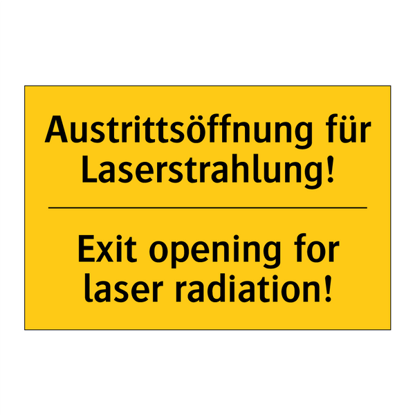 Austrittsöffnung für Laserstrahlung!/.../ - Exit opening for laser radiation!/.../