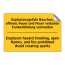 Explosionsgefahr Rauchen, offenes /.../ - Explosion hazard Smoking, open /.../