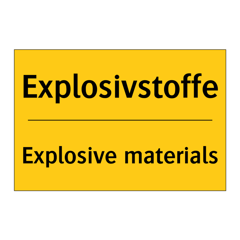 Explosivstoffe - Explosive materials