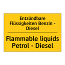 Entzündbare Flüssigkeiten Benzin /.../ - Flammable liquids Petrol - Diesel/.../