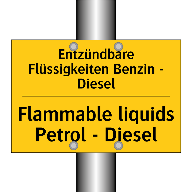 Entzündbare Flüssigkeiten Benzin /.../ - Flammable liquids Petrol - Diesel/.../