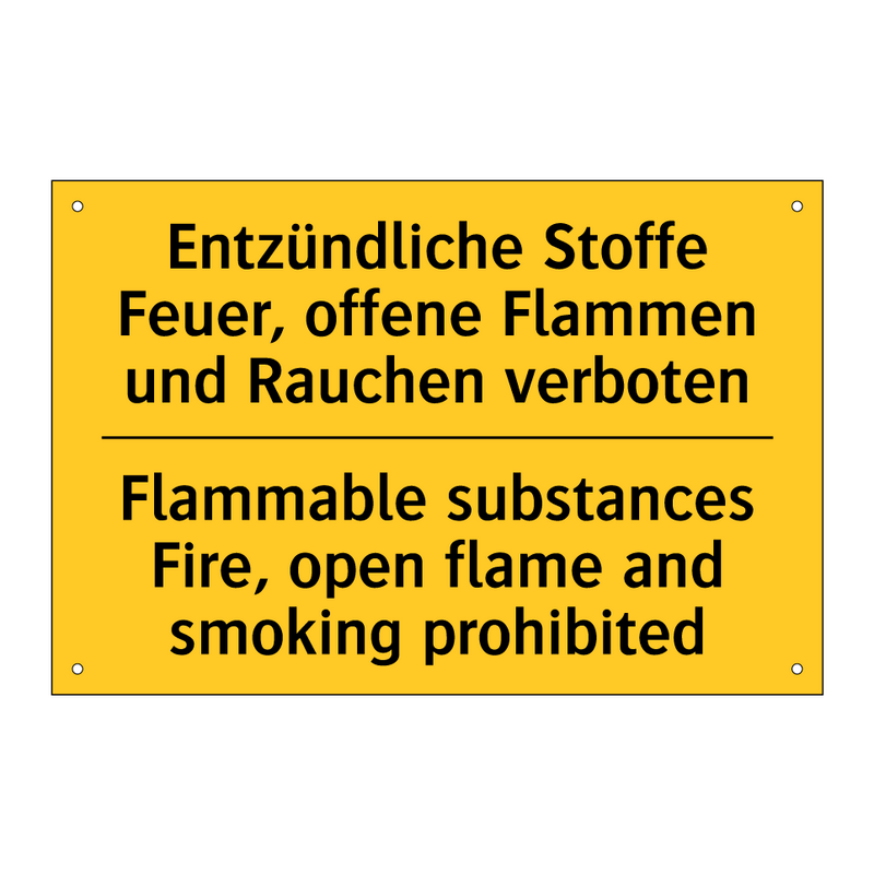 Entzündliche Stoffe Feuer, offene /.../ - Flammable substances Fire, open /.../