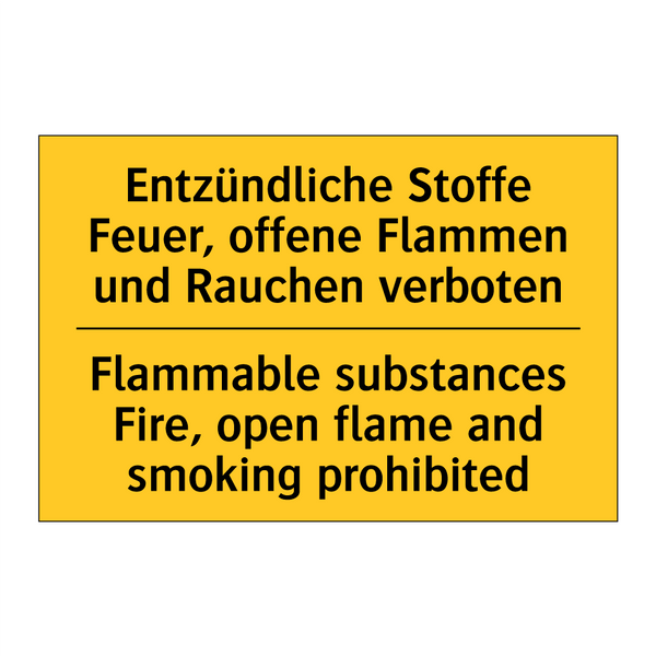 Entzündliche Stoffe Feuer, offene /.../ - Flammable substances Fire, open /.../