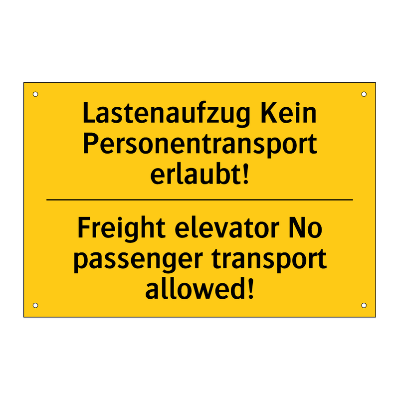Lastenaufzug Kein Personentransport /.../ - Freight elevator No passenger /.../