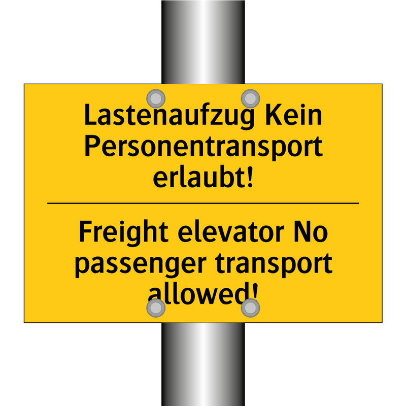 Lastenaufzug Kein Personentransport /.../ - Freight elevator No passenger /.../