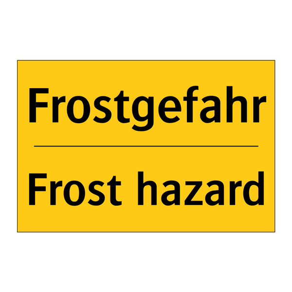 Frostgefahr - Frost hazard