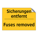 Sicherungen entfernt - Fuses removed