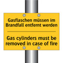 Gasflaschen müssen im Brandfall /.../ - Gas cylinders must be removed /.../