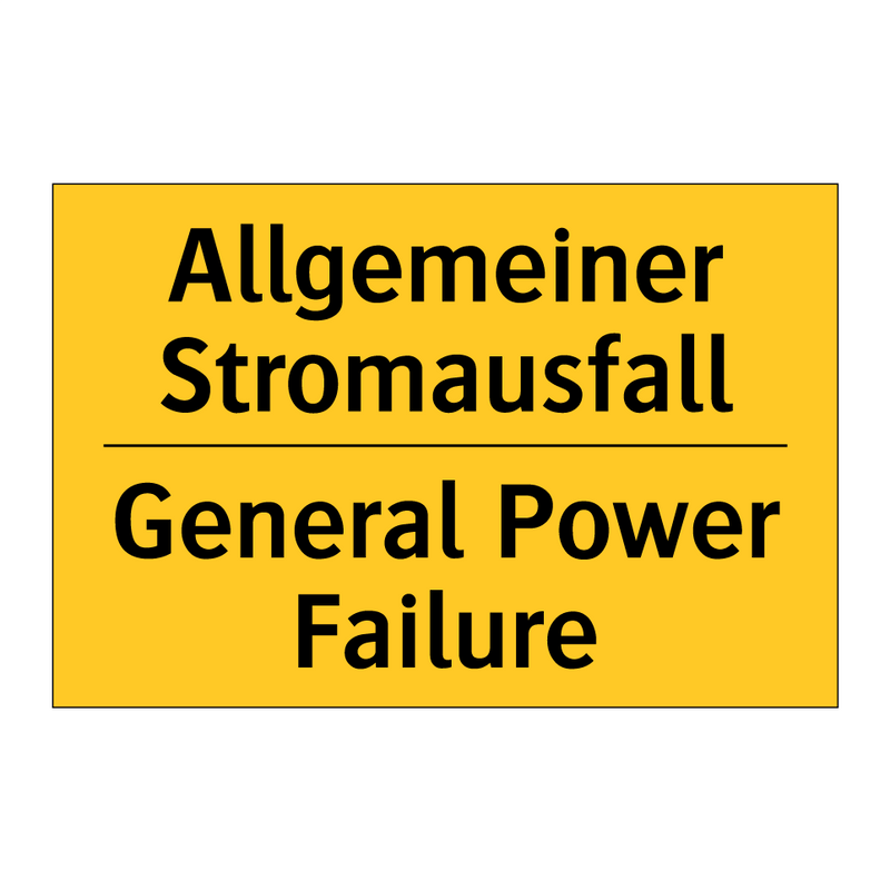 Allgemeiner Stromausfall - General Power Failure
