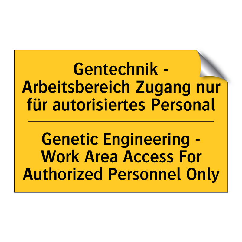 Gentechnik - Arbeitsbereich Zugang /.../ - Genetic Engineering - Work Area /.../