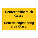 Gentechnikbereich Klasse: - Genetic engineering area Class:/.../