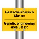 Gentechnikbereich Klasse: - Genetic engineering area Class:/.../