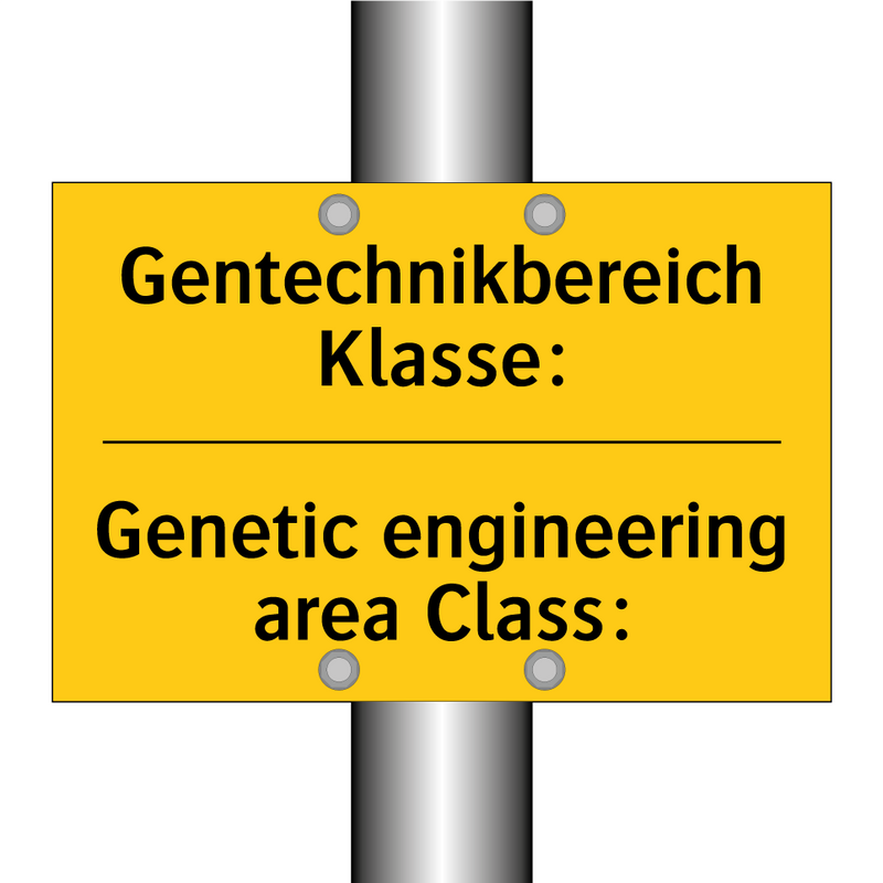 Gentechnikbereich Klasse: - Genetic engineering area Class:/.../
