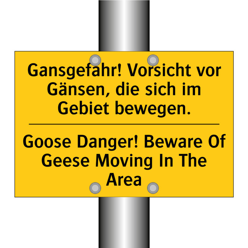 Gansgefahr! Vorsicht vor Gänsen, /.../ - Goose Danger! Beware Of Geese /.../