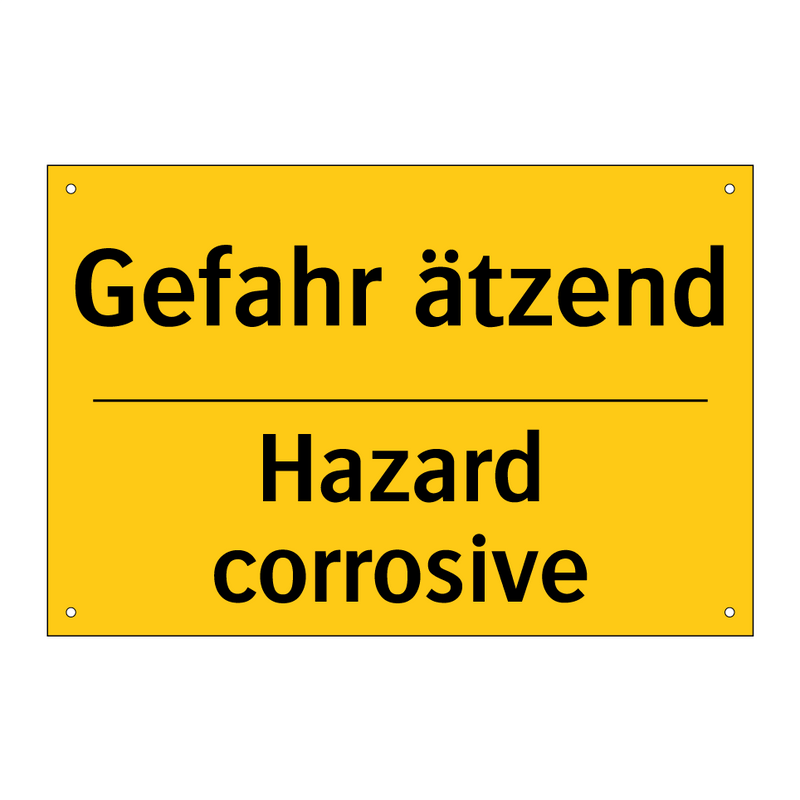 Gefahr ätzend - Hazard corrosive