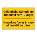 Gefährliche Dämpfe im Brandfall /.../ - Hazardous fumes in case of fire /.../