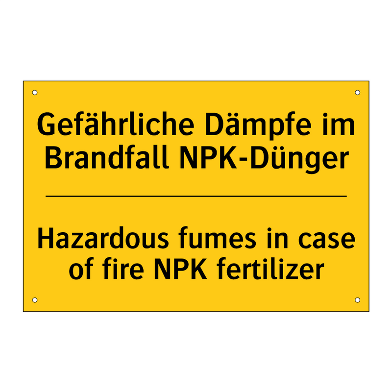 Gefährliche Dämpfe im Brandfall /.../ - Hazardous fumes in case of fire /.../