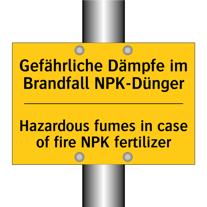 Gefährliche Dämpfe im Brandfall /.../ - Hazardous fumes in case of fire /.../
