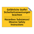 Gefährliche Stoffe! Sicherheitsanweisungen /.../ - Hazardous Substances! Observe /.../