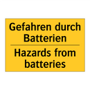 Gefahren durch Batterien - Hazards from batteries