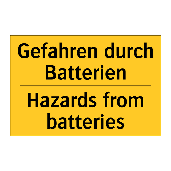 Gefahren durch Batterien - Hazards from batteries