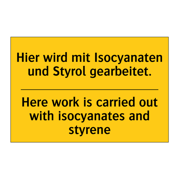 Hier wird mit Isocyanaten und /.../ - Here work is carried out with /.../
